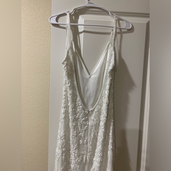 NWOT Lulus Everlasting Passion White SequinBeaded Backless Maxi💍 - Picture 7 of 12